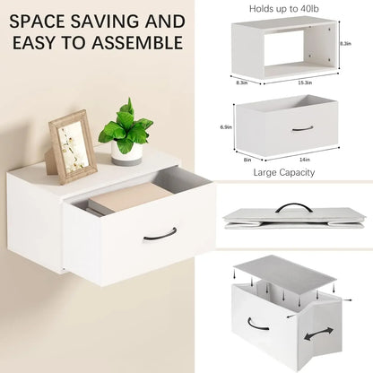 Floating Nightstand Shelf with Drawer