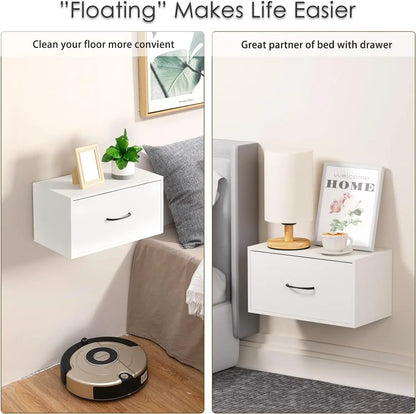 Floating Nightstand Shelf with Drawer